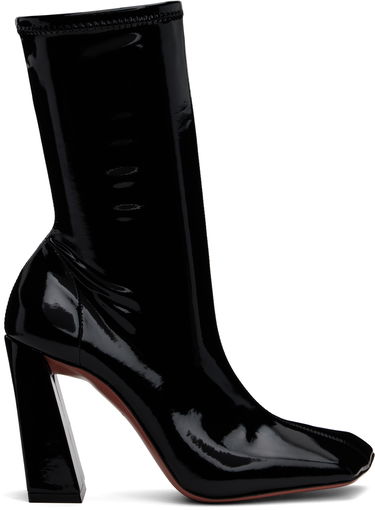 Tøj Amina Muaddi Amina Muaddi Marine Stretch Boots Sort | MARINE STRETCH BOOTIE 95 LATEX, 0