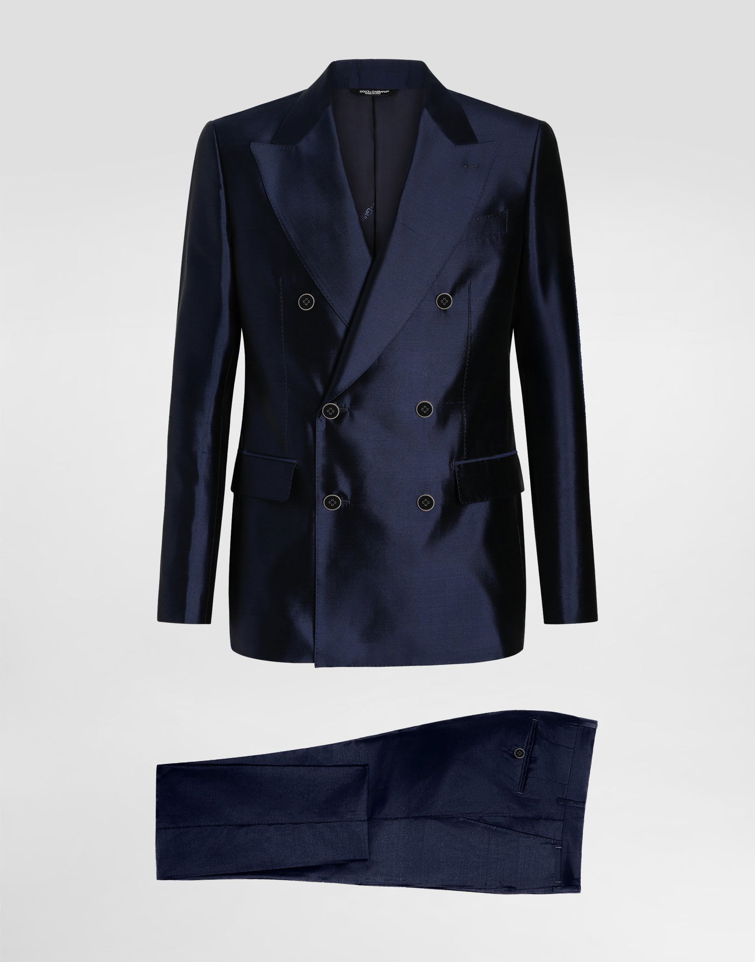 Træningsdragt Dolce & Gabbana Dolce & Gabbana Shantung and Mikado Silk Double-Breasted Suit Blå | GK021TFU1L5B0665, 0