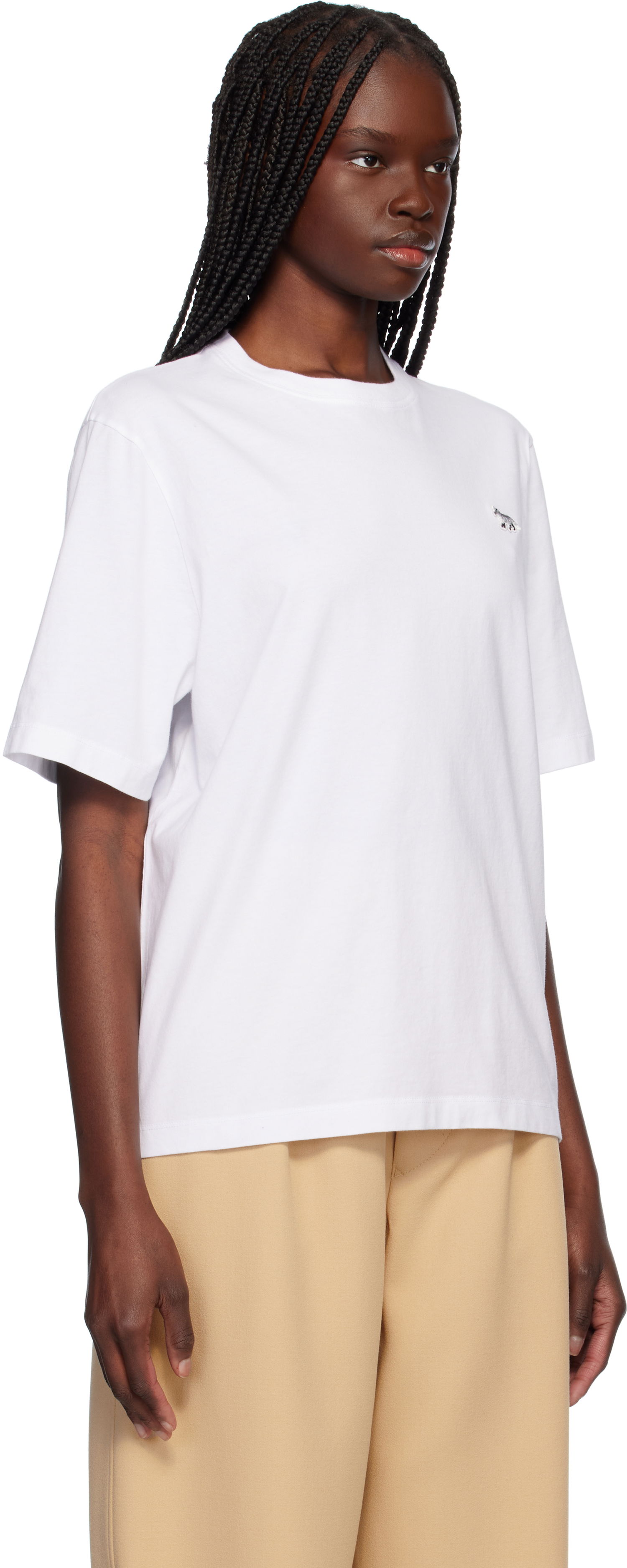 T-shirt MAISON KITSUNÉ Maison Kitsuné Baby Fox Patch Comfort T-Shirt Hvid | OW00130KJ0008, 1