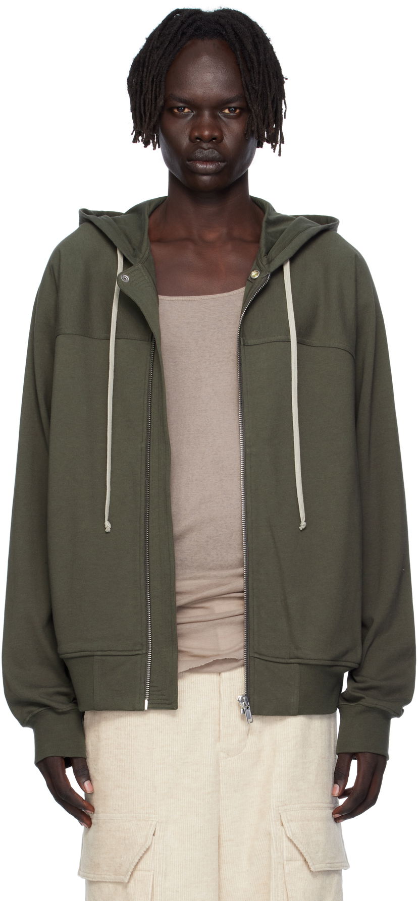 Sweatshirt Rick Owens Rick Owens Concordians Windbreaker Hoodie Grøn | RU02E1241 BA