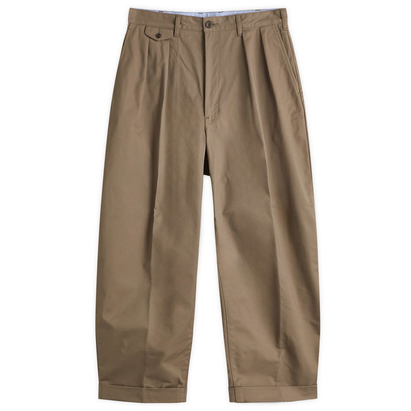 Bukser BEAMS Beams Plus 2 Pleat Chino Trousers Brun | 3823-0097-874-67