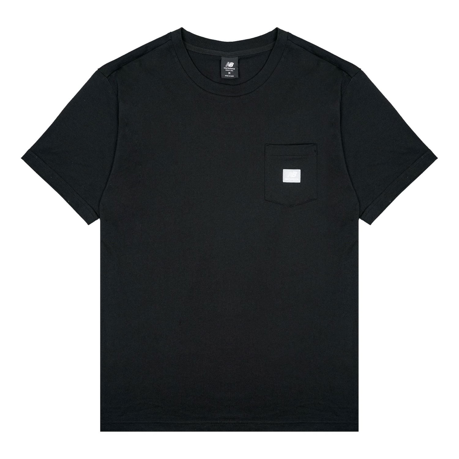Skjorte New Balance Pocket Logo Round Neck T-Shirt Sort | AMT01567-BK, 0