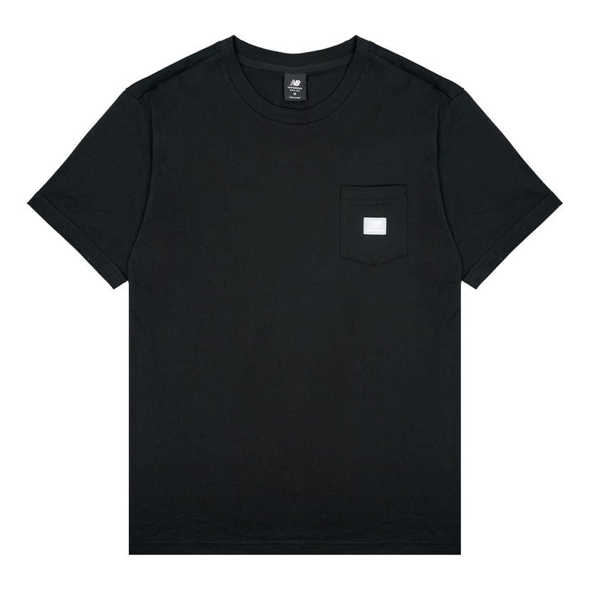 Skjorte New Balance Pocket Logo Round Neck T-Shirt Sort | AMT01567-BK