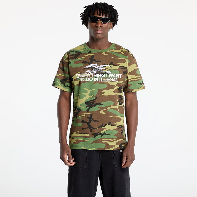 T-shirt Pleasures PLEASURES Illegal Camo T-Shirt Grøn | P24W038 WOODLAND