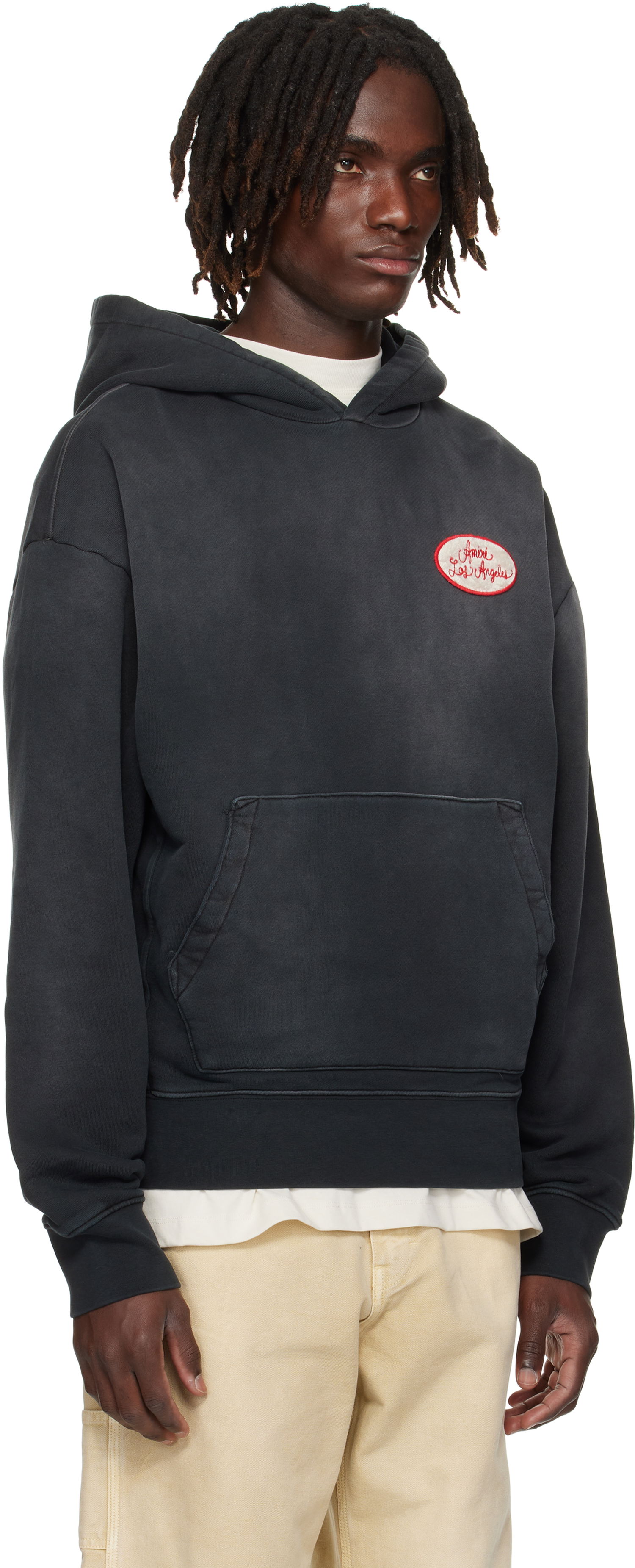 Sweatshirt AMIRI AMIRI Station Patch Oversized Hoodie Sort | AMJYHD1119, 1
