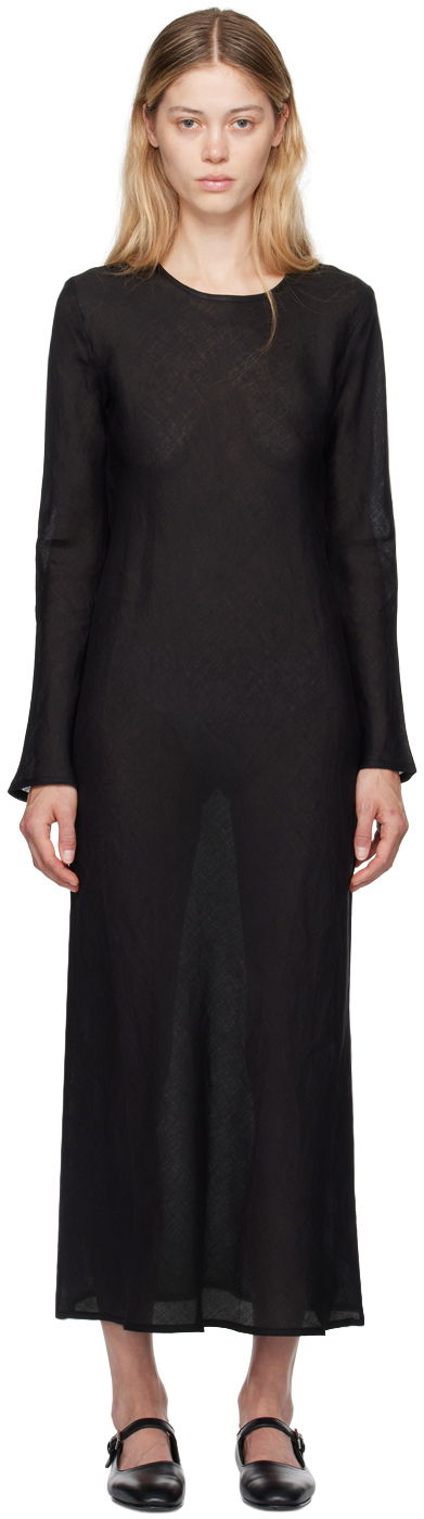 Kjole Baserange Baserange Dydine Long Sleeve Maxi Dress Sort | DRDYL-LI-EXAU24