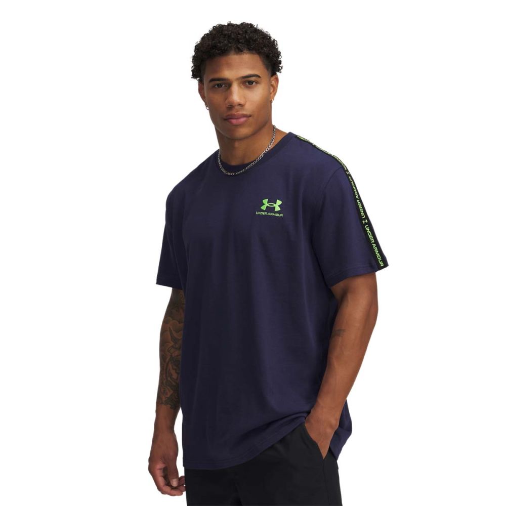 T-shirt Under Armour Icon Taping T-Shirt Mørkeblå | 1390300-411, 0