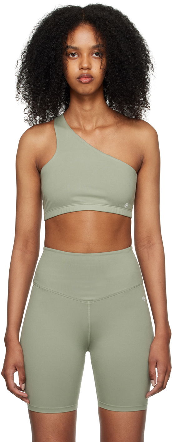 Bh Anine Bing Jules One Shoulder Sports Bra Grøn | S-10-9157-340