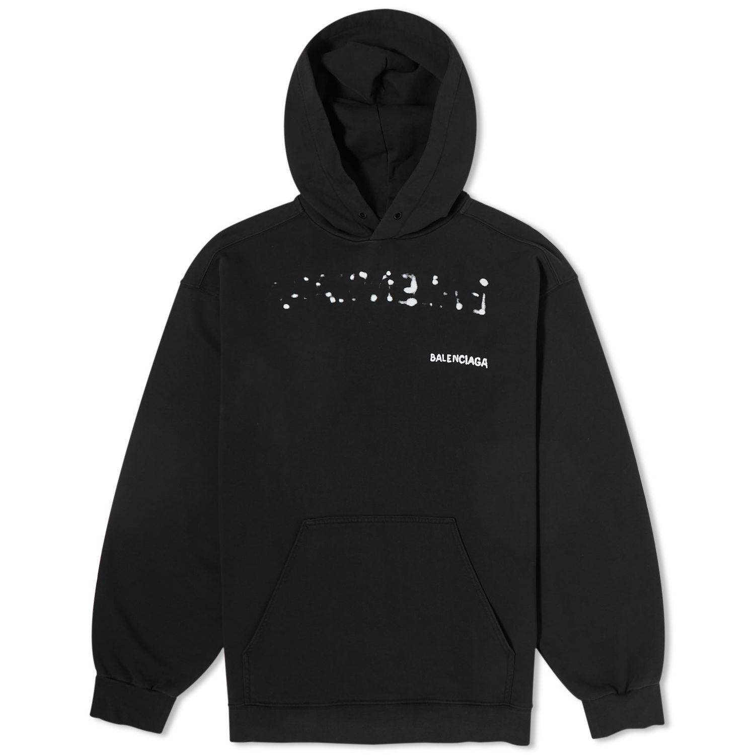 Sweatshirt Balenciaga Bleed Logo Popover Hoodie Sort | 600583-TOVO6-1070, 0