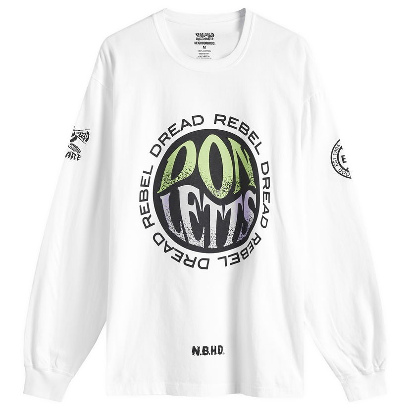 T-shirt Neighborhood Neighborhood x Rebel Dread Hardware Long Sleeve T-Shirt Hvid | 242PCRDN-LT01S-WHT
