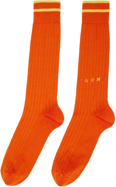 Sokker Marni Marni Ribbed Knit Socks Orange | SKZC0110Q0 UFC143, 1