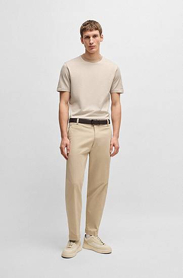 T-shirt BOSS Mercerized Cotton T-Shirt with Micro Pattern Beige | 50534030, 1