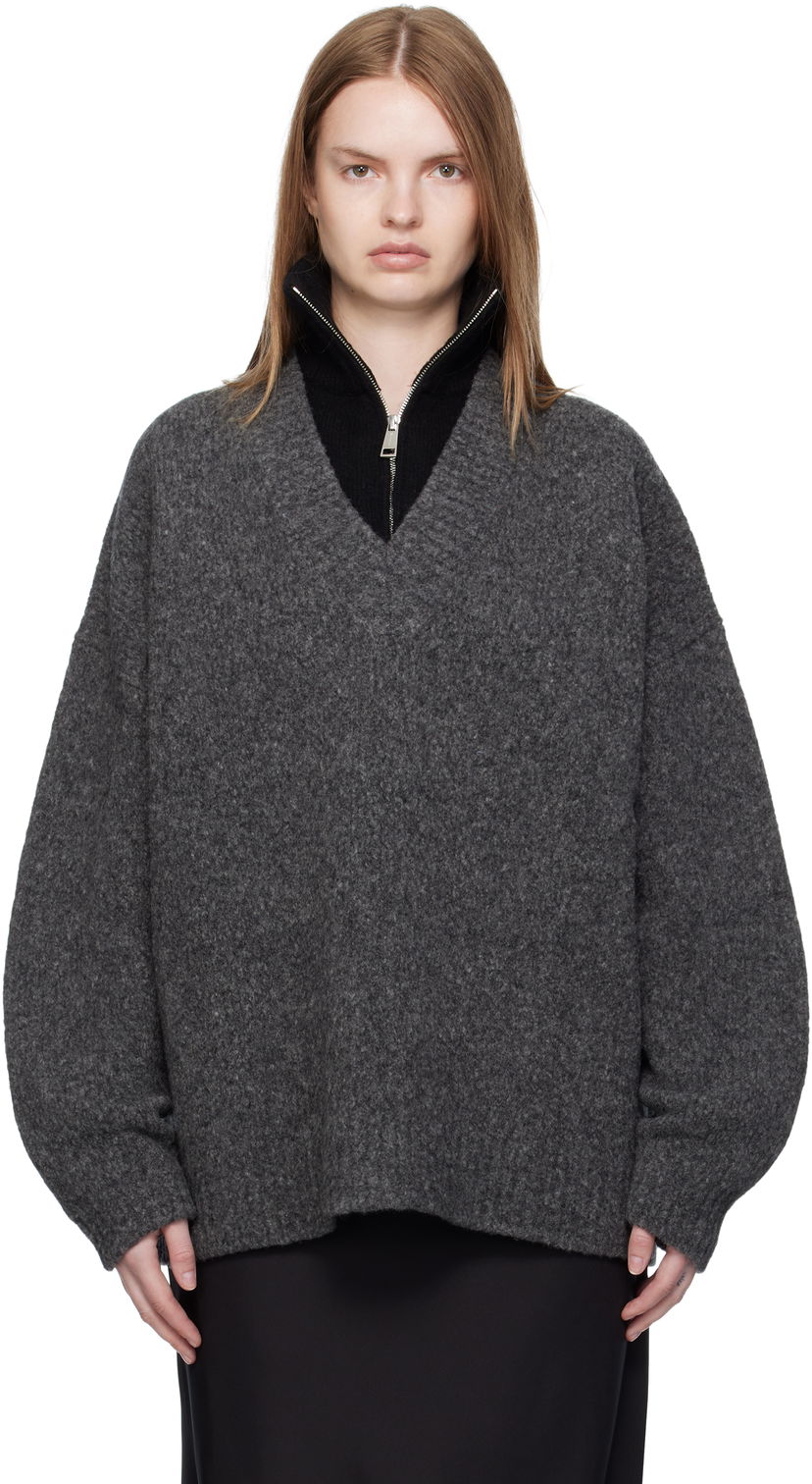 Sweater Nanushka Nanushka Kylen Half-Zip Sweater Grå | NU25PFSW17197