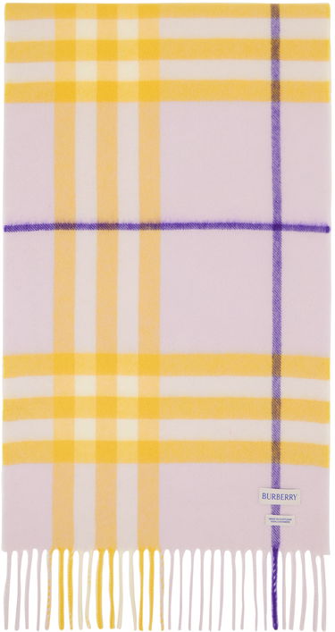 Tørklæde Burberry Check Cashmere Scarf Purple / Yellow Lilla | 8079556, 1