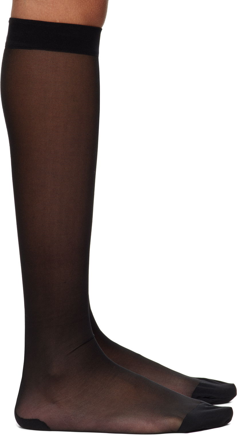 Sokker Dolce & Gabbana Dolce&Gabbana Three-Pack Logo Nylon Knee-High Socks Sort | O4A44T ON02S