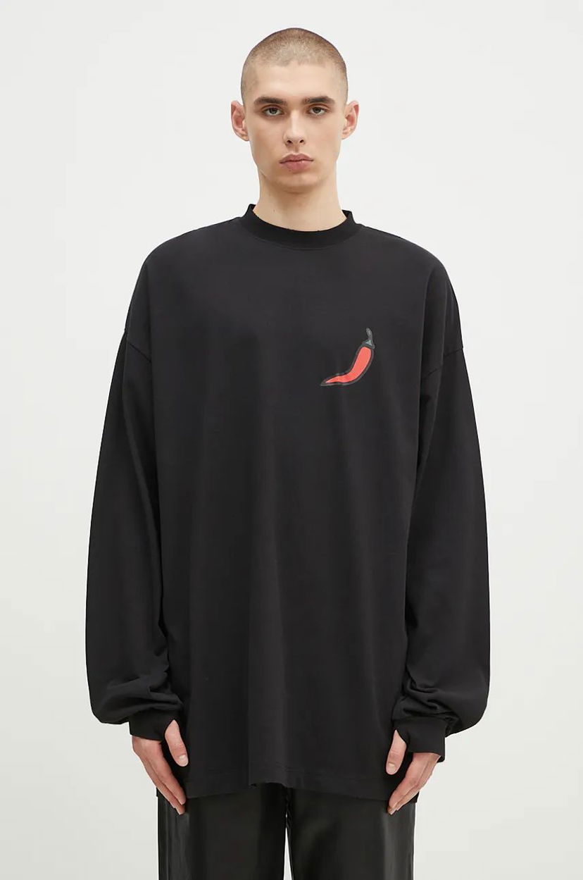 T-shirt 032C Office Fruit Oversized Longsleeve T-shirt Sort | F24.URC.0271.050