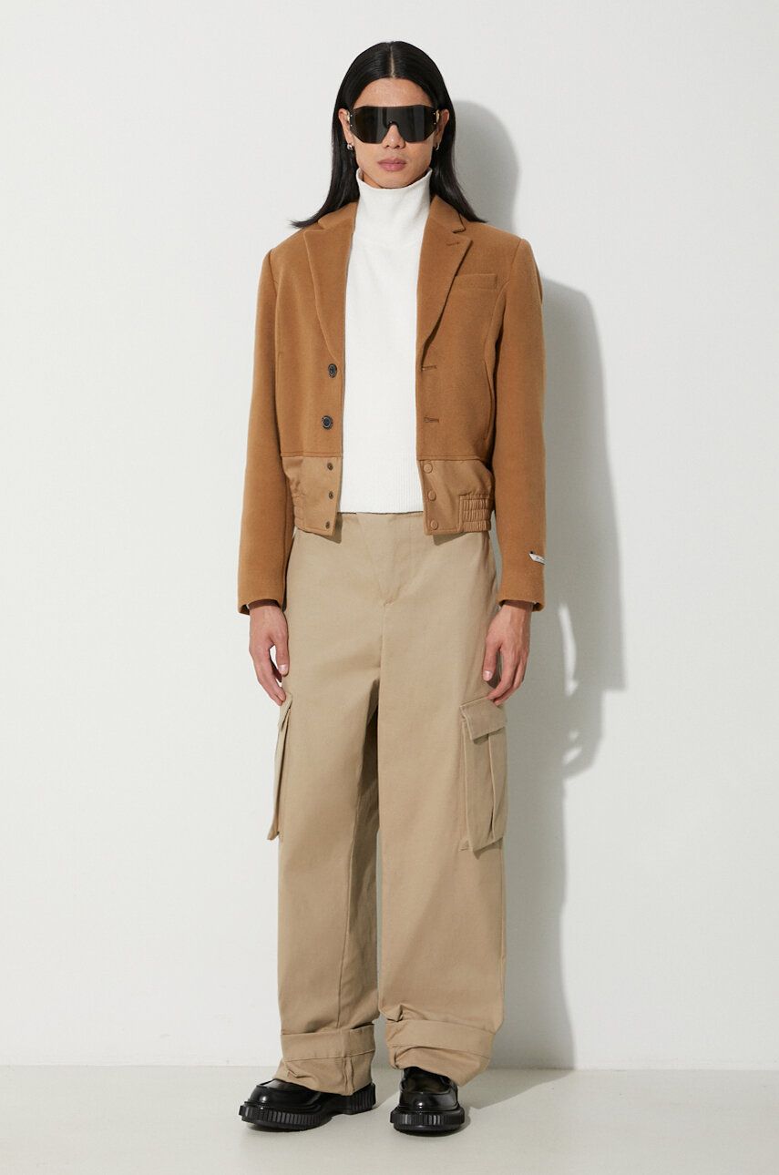 Bomberjakke ADER ERROR Aviat Cropped Wool Blazer Beige | BMADFWBZ0102, 1