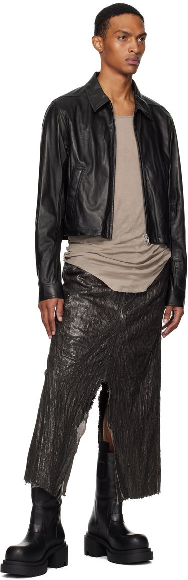 Nederdel Rick Owens Concordians Long Slivered Denim Skirt Sort | RU02E1330 BZMT, 3