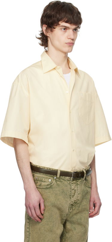 Skjorte AMI AMI Paris Boxy Fit Cotton Short Sleeve Shirt Gul | HSH240.CO0076, 1
