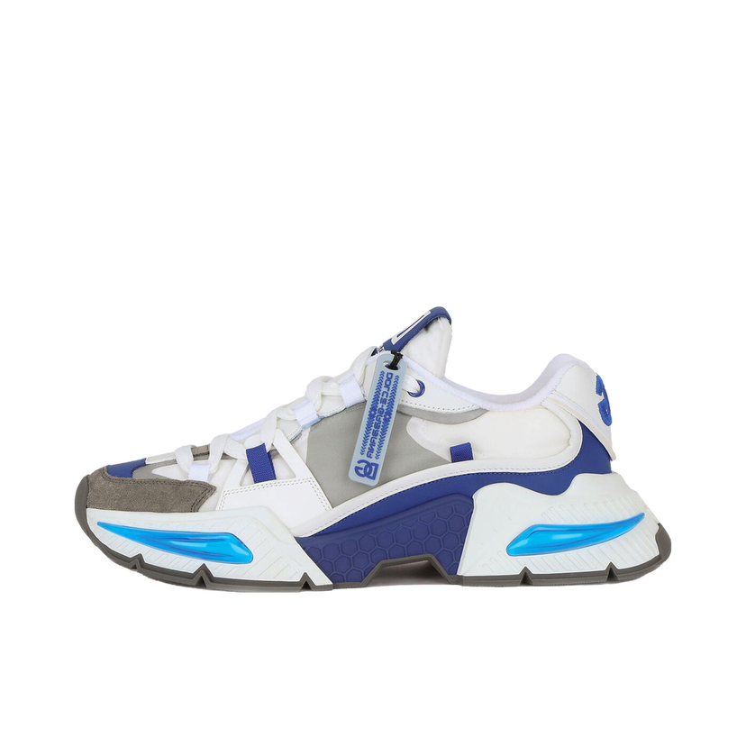 Sneakers og sko Dolce & Gabbana Mixed-Material Airmaster White Grey Blue Blå | CS1984AY3378P021