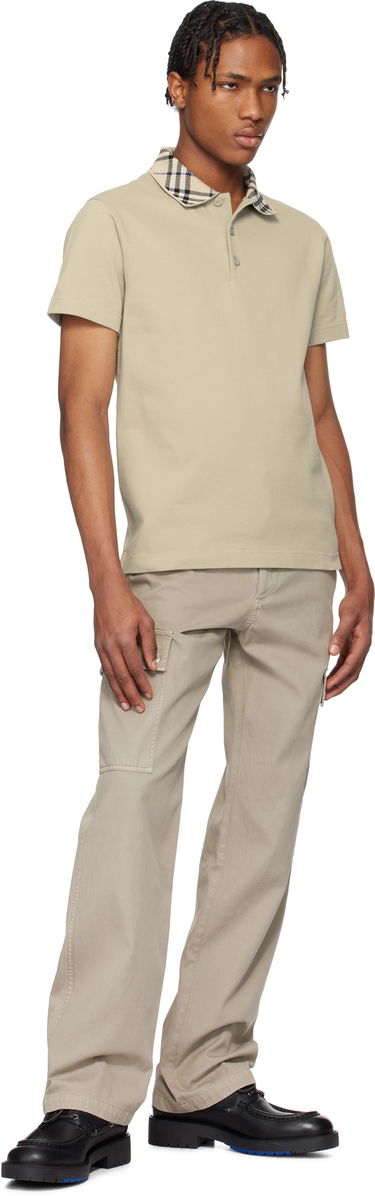 Polo skjorte Burberry Burberry Check Collar Cotton Polo Beige | 8103866, 3