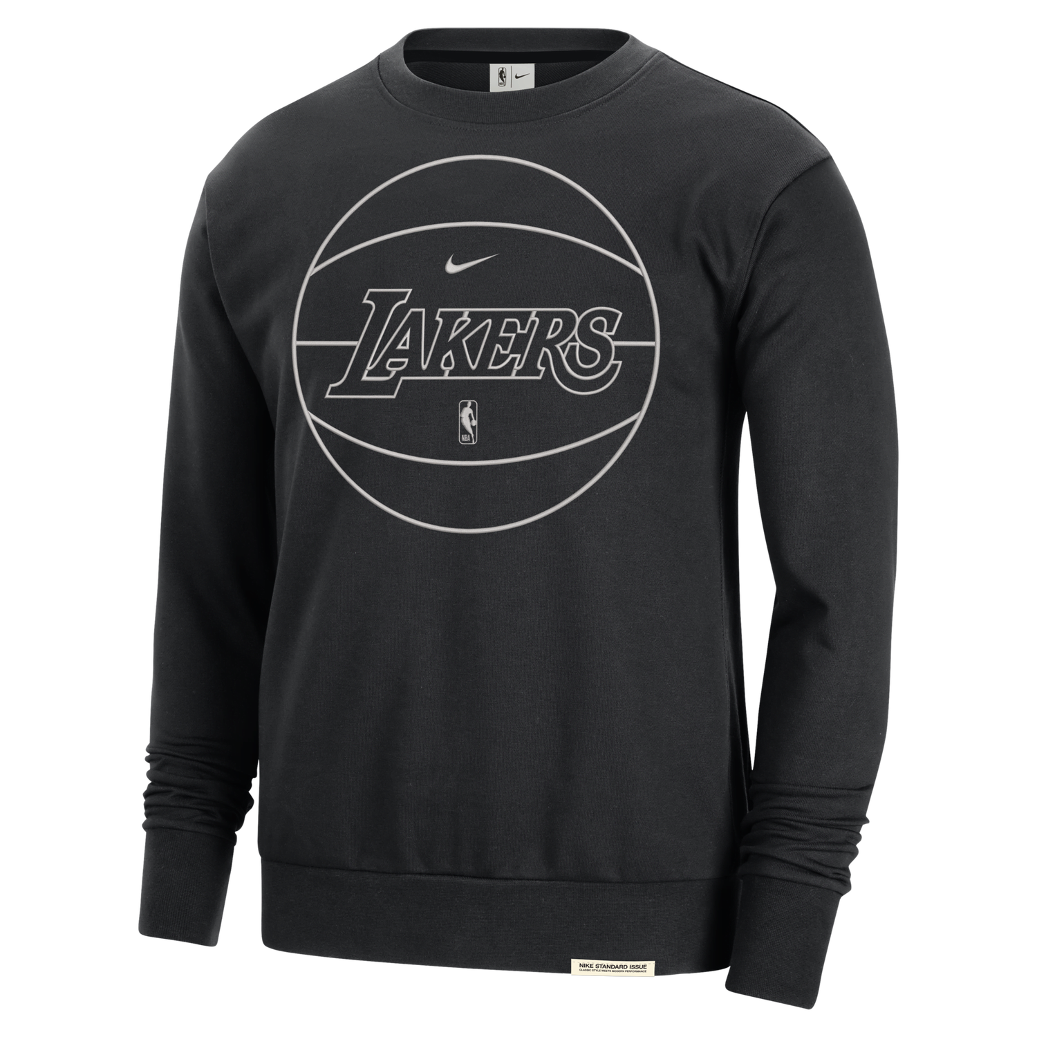 Sweatshirt Nike DRY - FIT NBA Los Angeles Lakers Standard Issue Sort | DX9748-010, 0