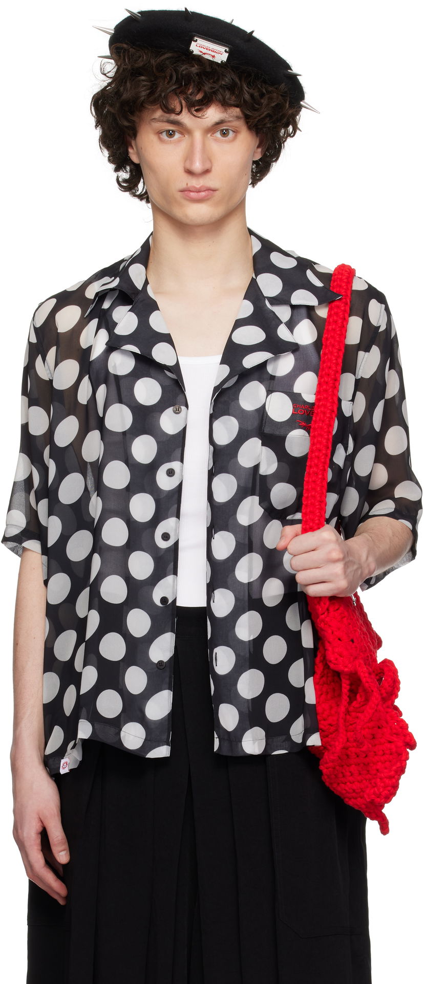 Skjorte Charles Jeffrey Loverboy Charles Jeffrey LOVERBOY Polka Dot Shirt Sort | 54070201