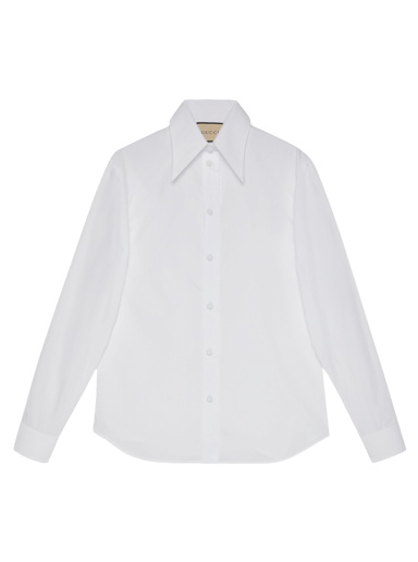 Skjorte Gucci Poplin Shirt Hvid | 715840 ZAK76 9000