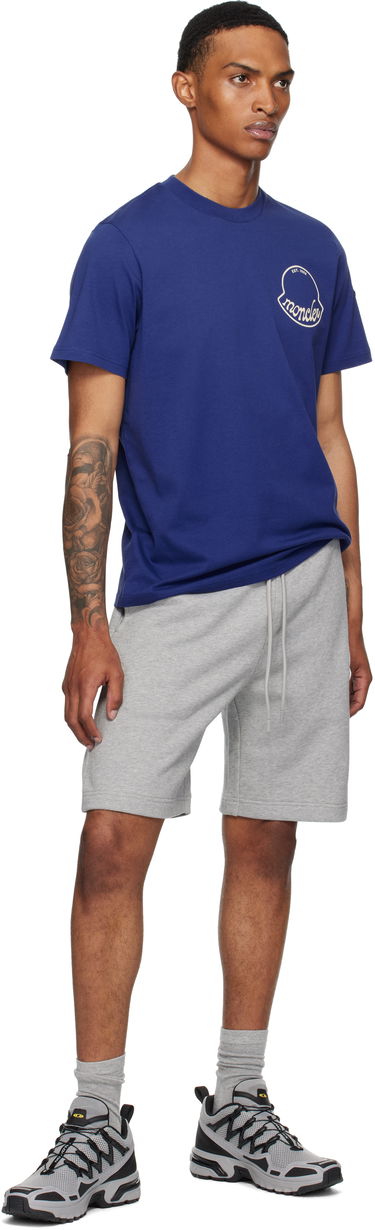 Shorts Moncler Moncler Logo Patch Cotton Shorts Grå | K20918H0000489AZU, 4