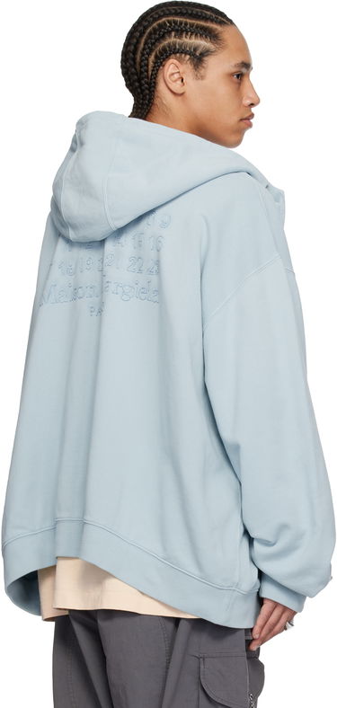 Sweatshirt Maison Margiela Maison Margiela Embroidered Logo Zip-Up Hoodie Blå | S50HG0047 M25017, 2