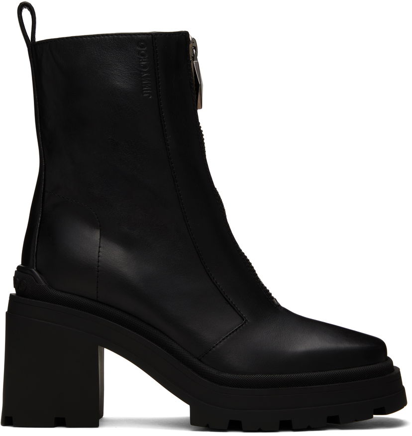 Skopleje Jimmy Choo Jimmy Choo Eugenie 80 Leather Boots Sort | EUGENIE 80 SQM
