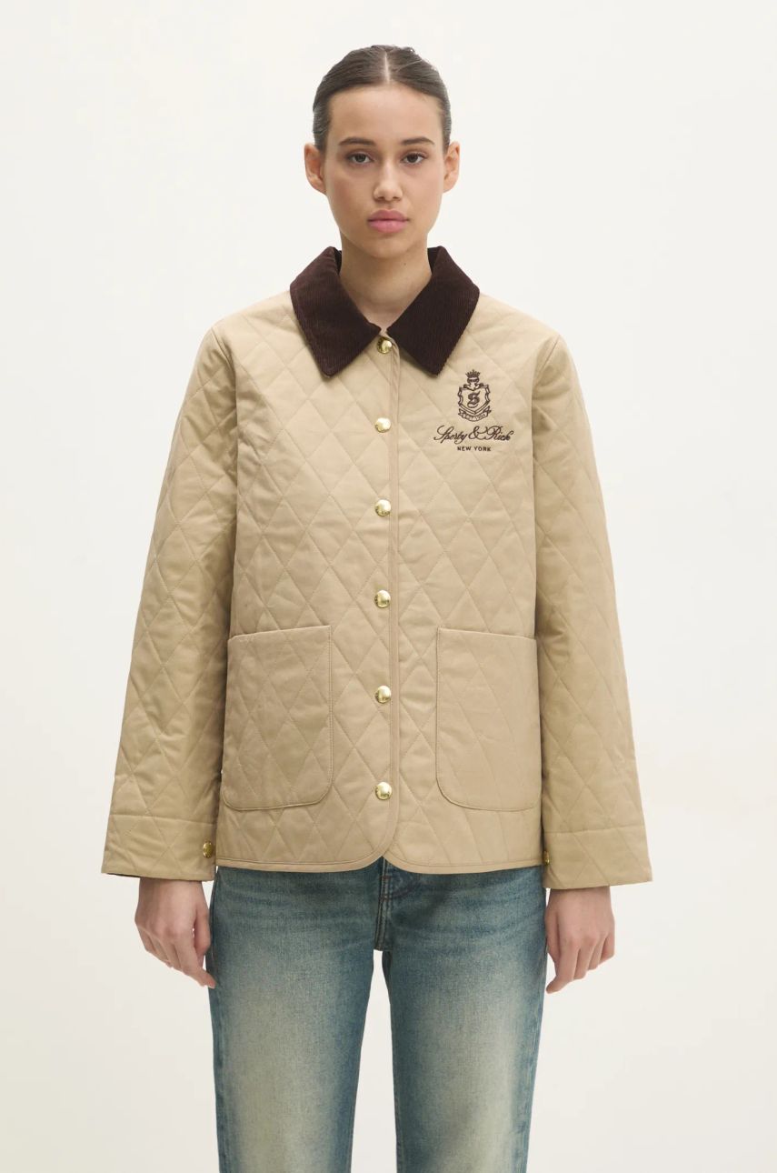 Jakke Sporty & Rich Sporty & Rich Vendome Quilted Jacket Beige | OW008512205BE01, 0