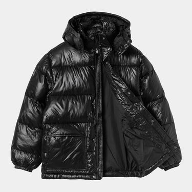 Puffer jakke Carhartt WIP Benson Puffer Hooded Jacket Sort | I035370_9, 7