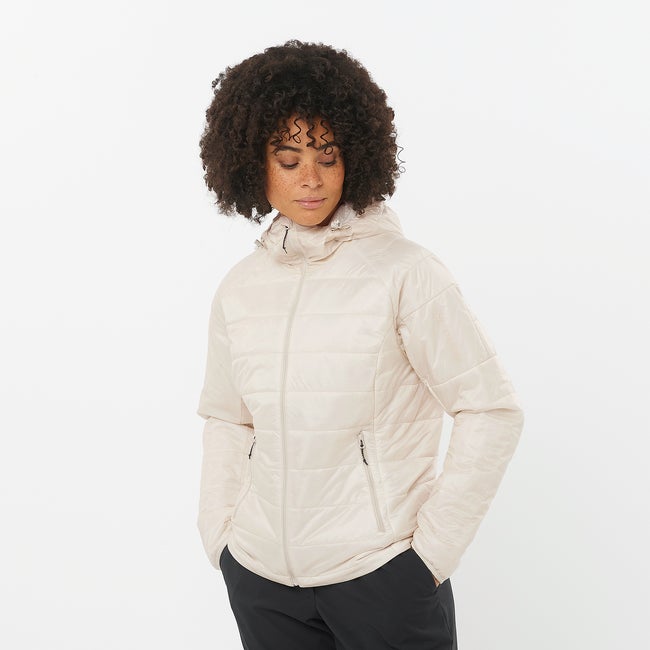 Puffer jakke Salomon Hooded Insulated Jacket Beige | LC2339900, 0