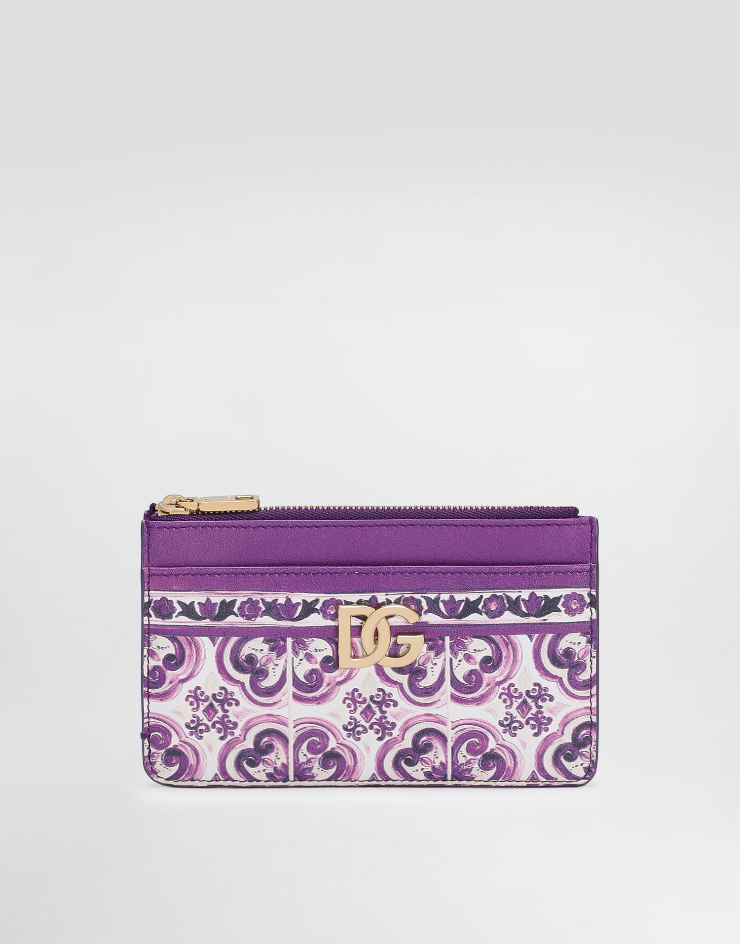 Tegnebog Dolce & Gabbana Dolce & Gabbana Calfskin Card Holder with Majolica Print Lilla | BI1261AO026I03TN, 0
