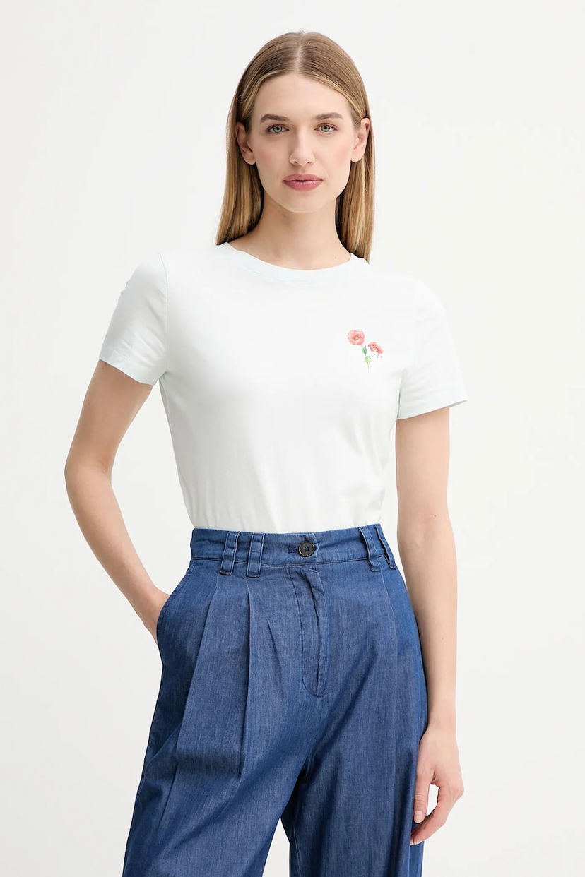 T-shirt KENZO Kenzo Floral T-Shirt Turkis | FF62TS2564SO