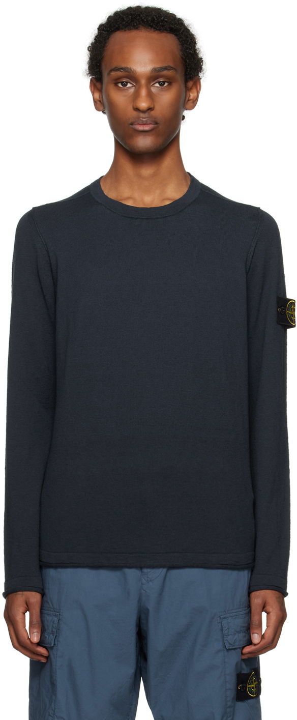 Sweater Stone Island Patch Sweater Mørkeblå | 8015502B0