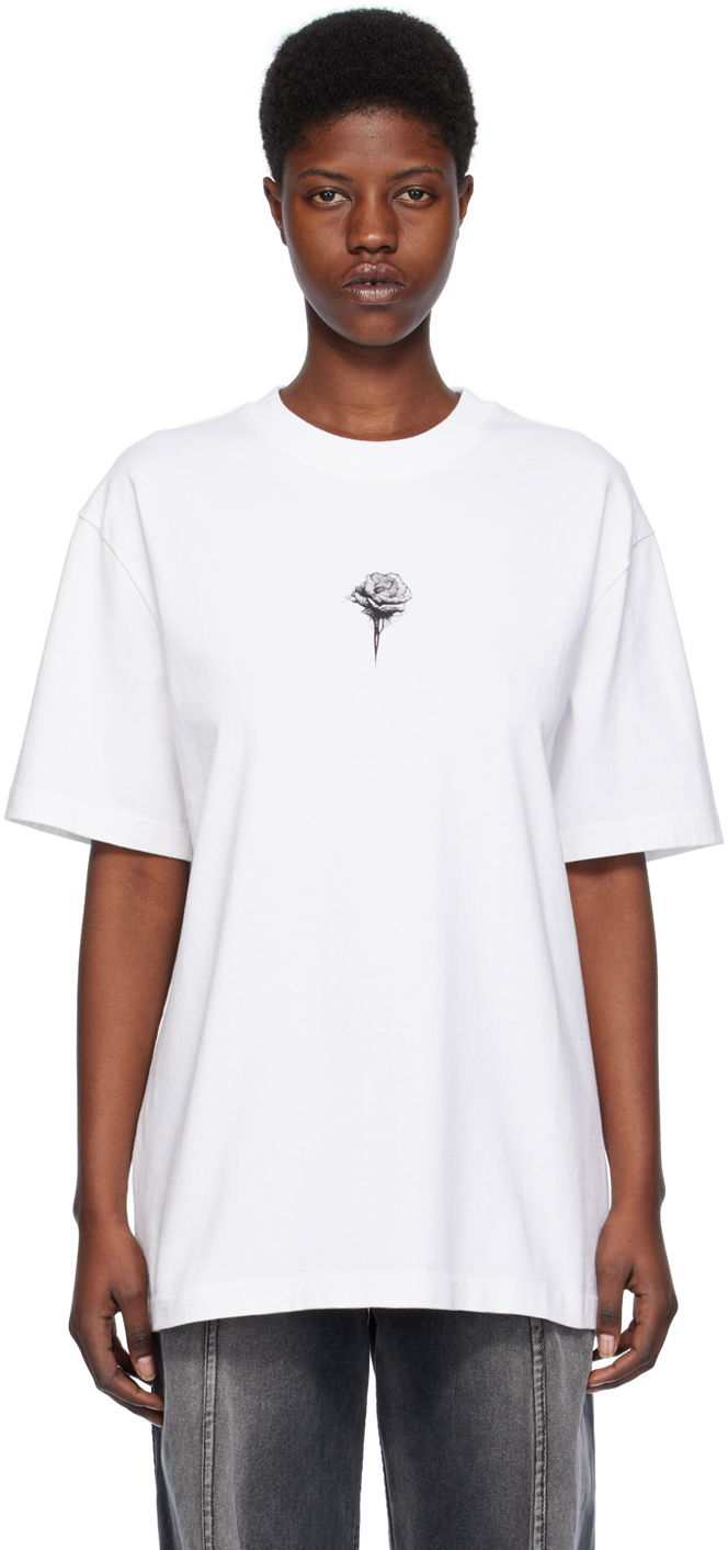 T-shirt Han Kjøbenhavn Han Kjobenhavn Rose Graphic T-Shirt Hvid | M-133227
