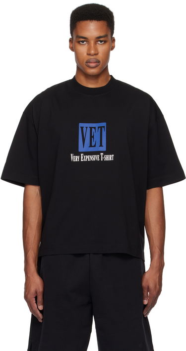 T-shirt VETEMENTS 'VET' Cropped Boxy T-Shirt Sort | UA66TR685B, 0