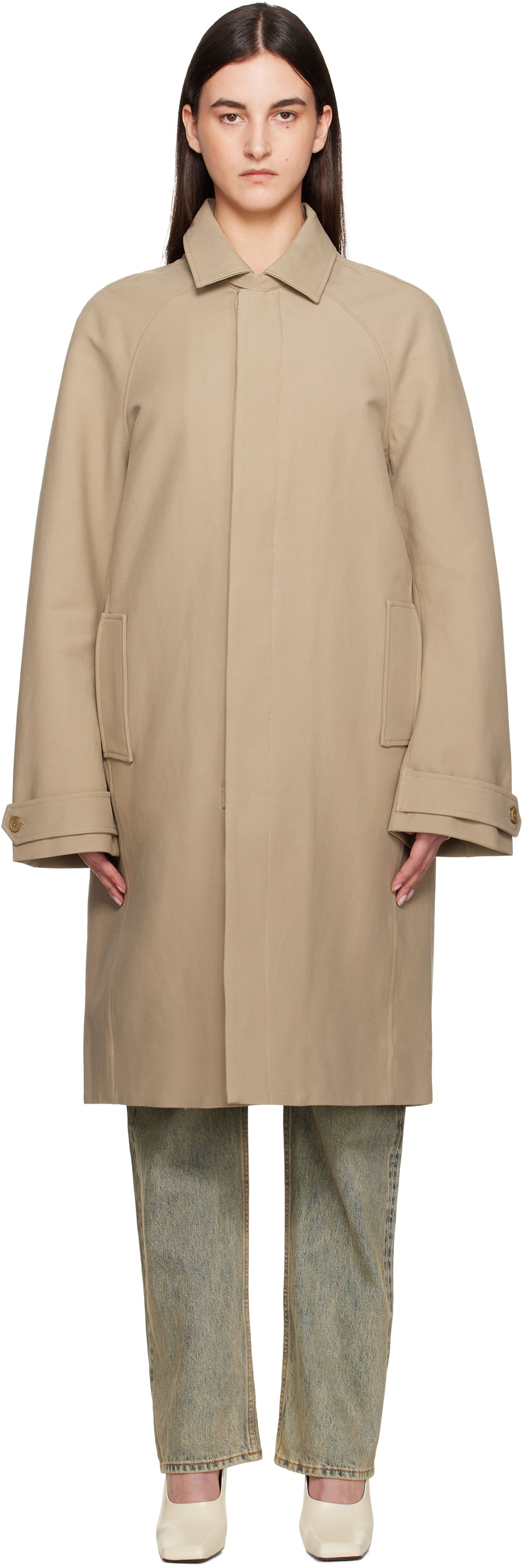 Trenchcoat Entire Studios Entire Studios Duster Trench Coat Beige | ESU-S25-1010-BU, 0