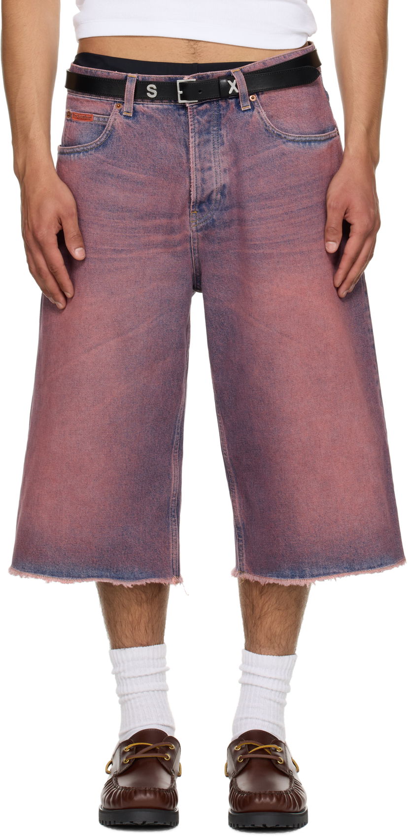 Shorts Martine Rose Martine Rose Frayed Denim Shorts Lyserød | 247WD06115
