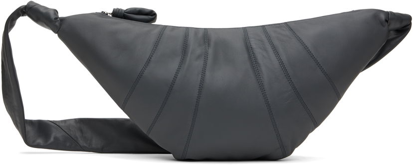 Håndtaske LEMAIRE Medium Croissant Leather Shoulder Bag Grå | BG0001 LL095