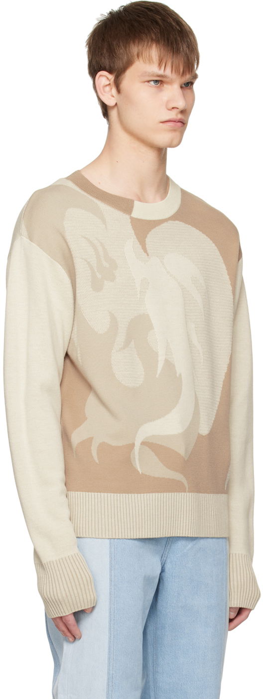 Sweater Feng Chen Wang Feng Chen Wang Phoenix Sweater Beige | FUS15KT01B, 1