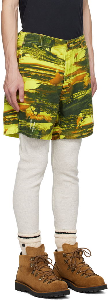 Shorts ERL Graphic Print Cotton Shorts Gul | ERL06P002, 4