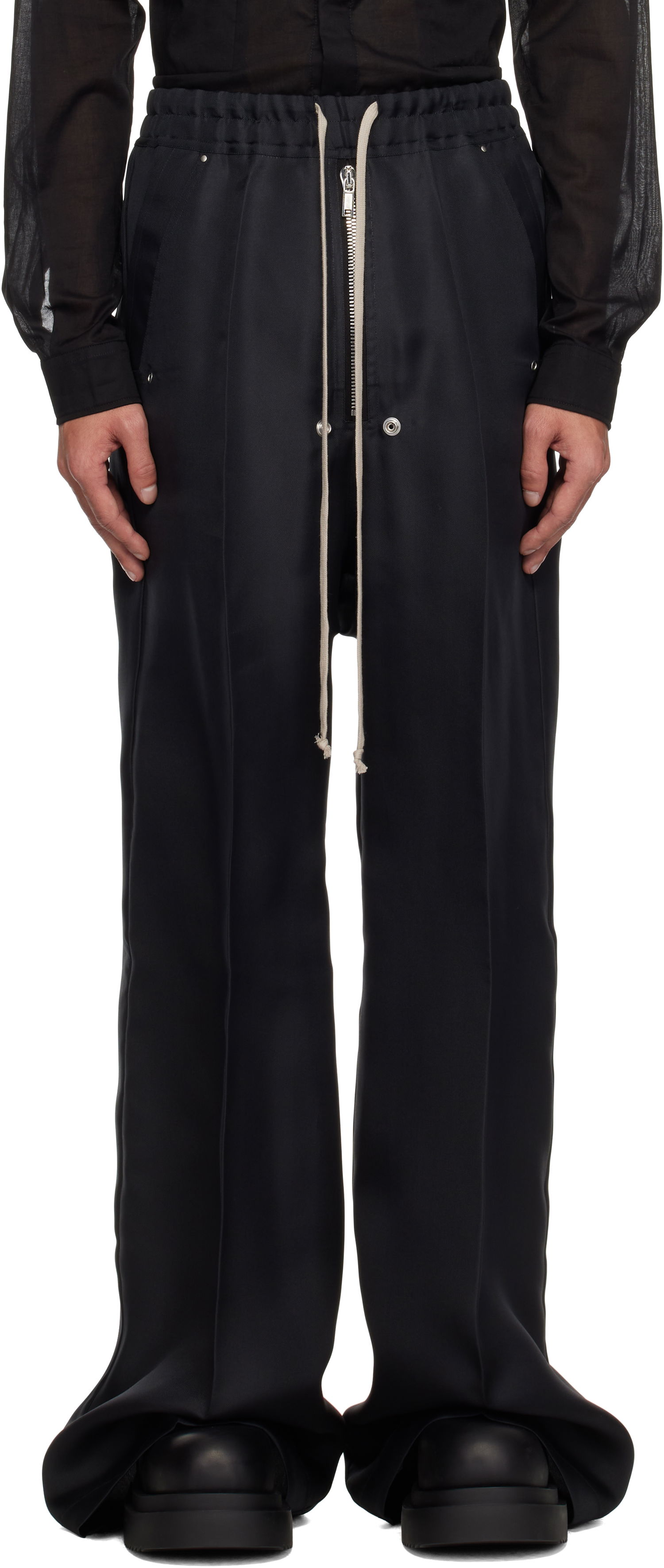 Bukser Rick Owens Rick Owens Hollywood Bela Wide Leg Trousers Sort | RR01E5366 SG, 0