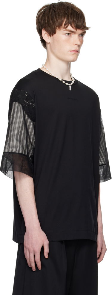 T-shirt Simone Rocha Simone Rocha Trapped Lace Patchwork T-shirt Sort | 5354 0553, 1