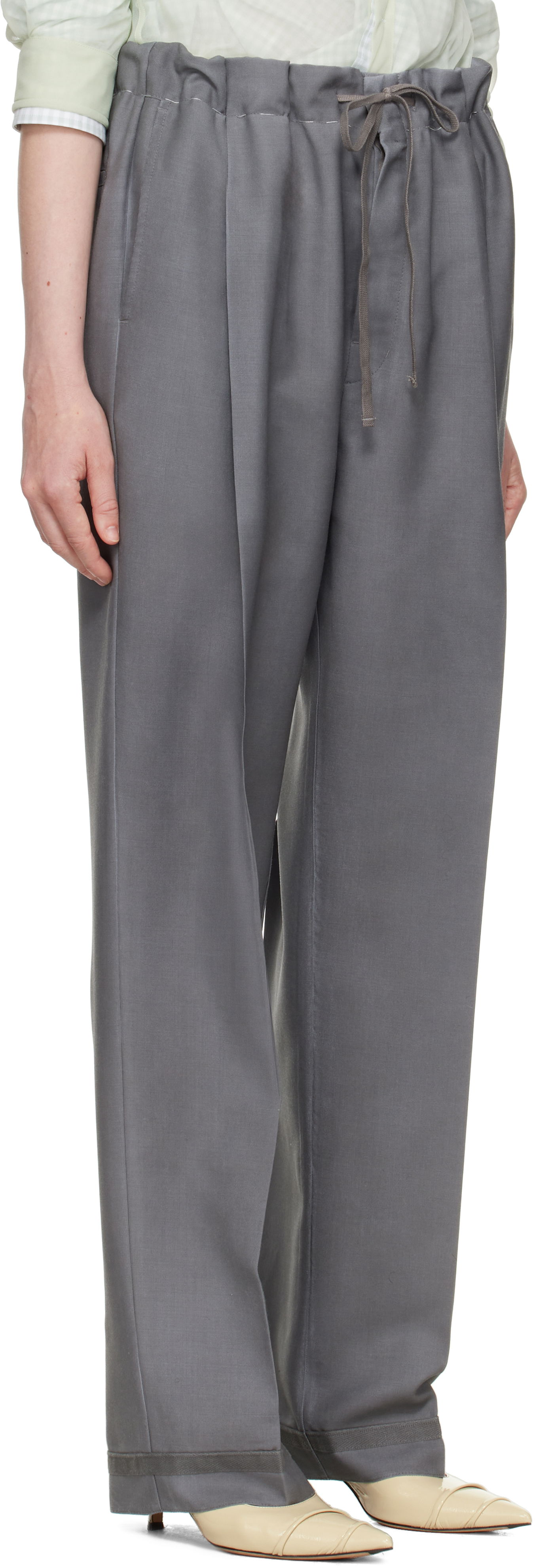 Bukser Maison Margiela Maison Margiela Mohair Trousers Grå | S51KA0572 M35301, 1