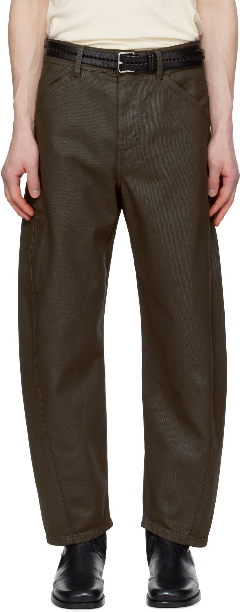 Bukser LEMAIRE Lemaire Twisted Workwear Pants Grøn | PA1102 LD1030