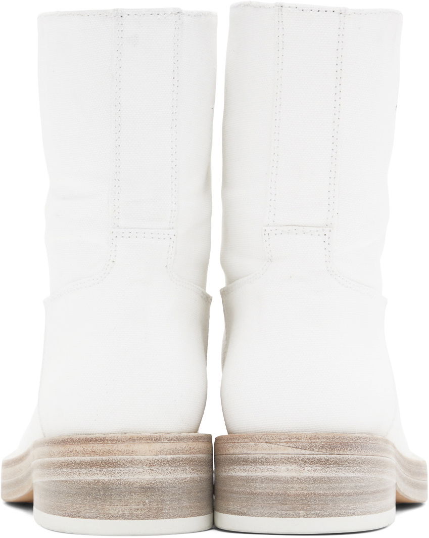 Tøj Ann Demeulemeester Ann Demeulemeester Billie Canvas Boots Hvid | 2201-W-R11-195-001, 1