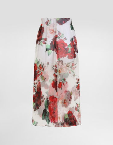 Nederdel Dolce & Gabbana Dolce & Gabbana Rose-Print Chiffon Midi Skirt Flerfarvet | F4BBOTIS1Y6HA5PD, 2